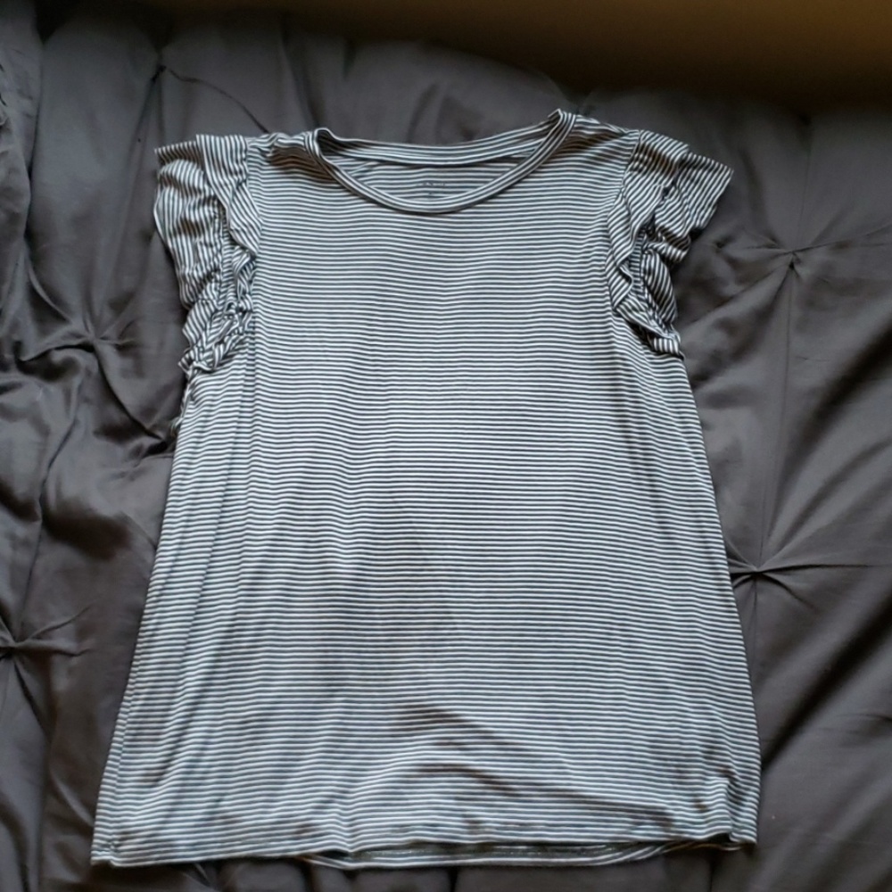 Green and White Striped Shirt